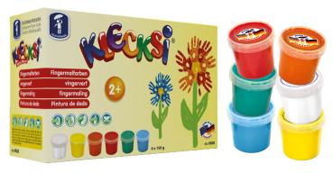KLECKSi BASIC MAXI – Washable Finger Paints for Creative Kids (6 x 150 g)